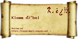 Klemm Ábel névjegykártya